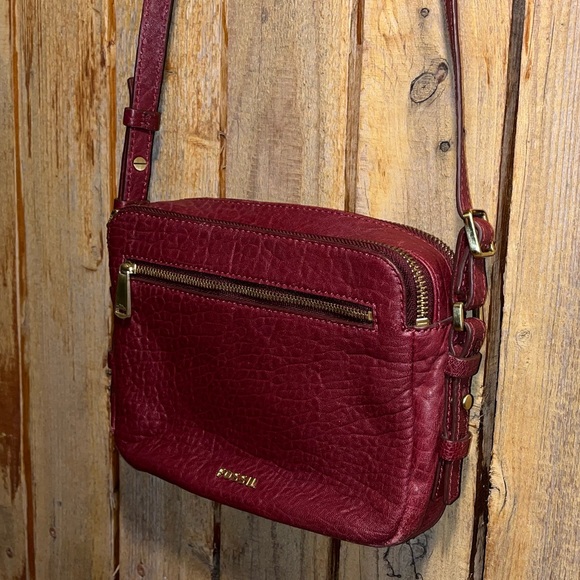 Fossil Red Leather Shoulder Bag - Picture 6 of 9